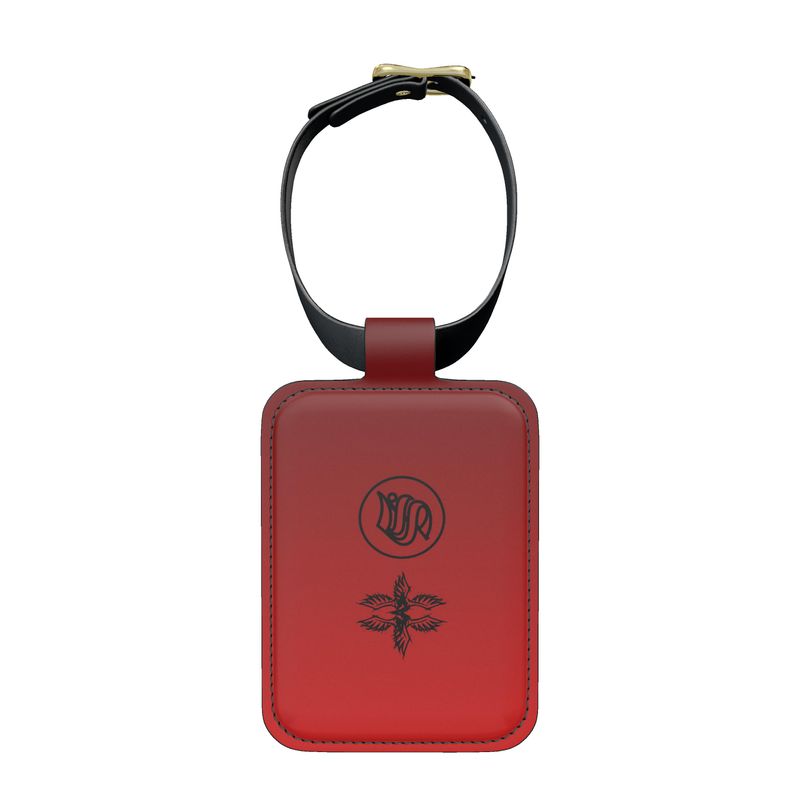 S.G. RED GRADIENT LEATHER LUGGAGE TAG