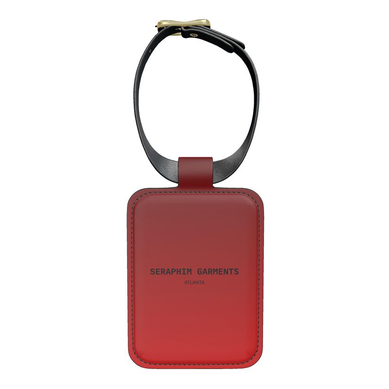 S.G. RED GRADIENT LEATHER LUGGAGE TAG