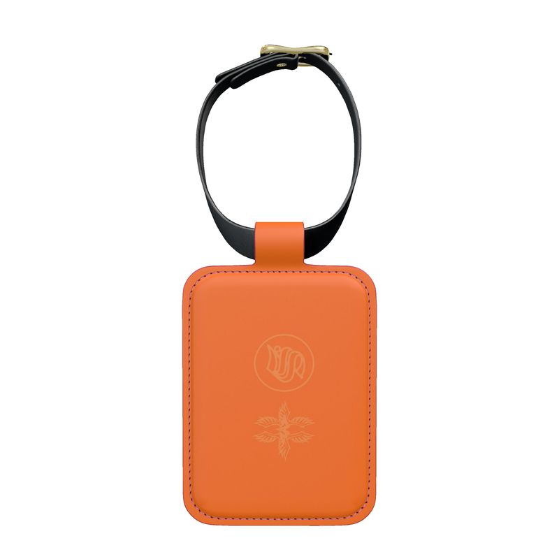 S.G. ORANGE LEATHER LUGGAGE TAG